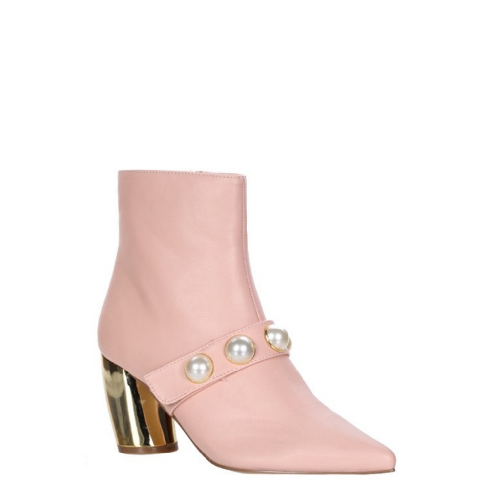 AKA Pink Booties with Pearl Accents